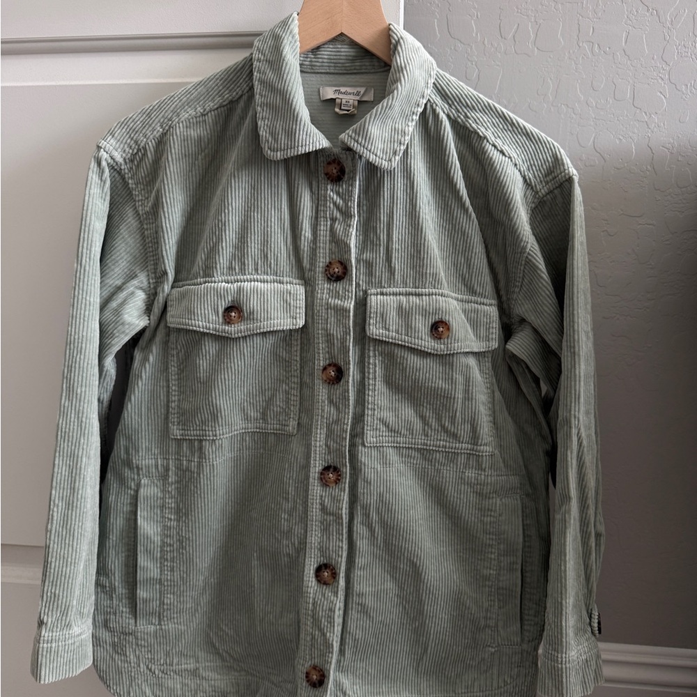 Madewell Light Sage Corduroy Shirt Jacket